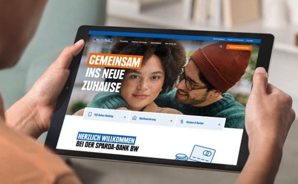 Startseite der Sparda-BW, ein Paar